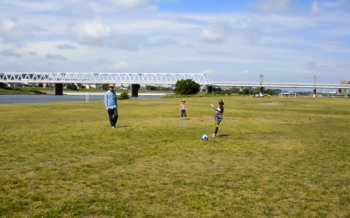 京王多摩川アンジェ近くの多摩川