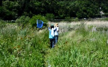 中津川で川遊び