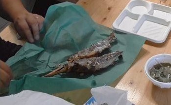 焼きたてのニジマス