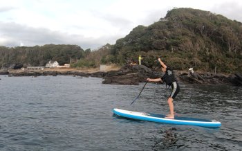 沖でSUP